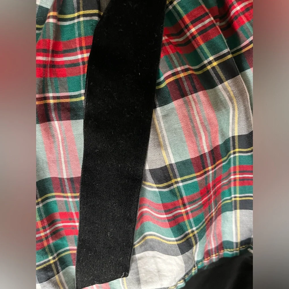 Carter’s Girl holiday dress plaid green/red w/ velvet like ribbon & tulle skirt